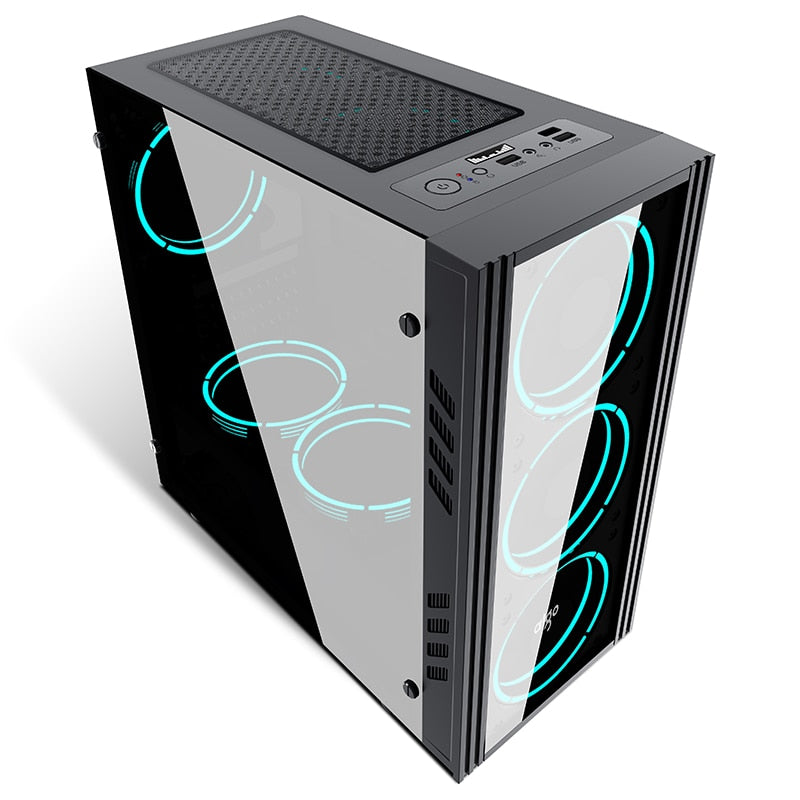 Black technology MINI desktop case computer tempered glass main box home water-cooled full-side small case Black technology MINI desktop case computer tempered glass main box home water-cooled full-side small case